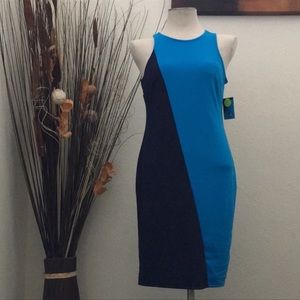 Project Runway Sleeveless Tank Dress Womens Size M Blue Navy NWT